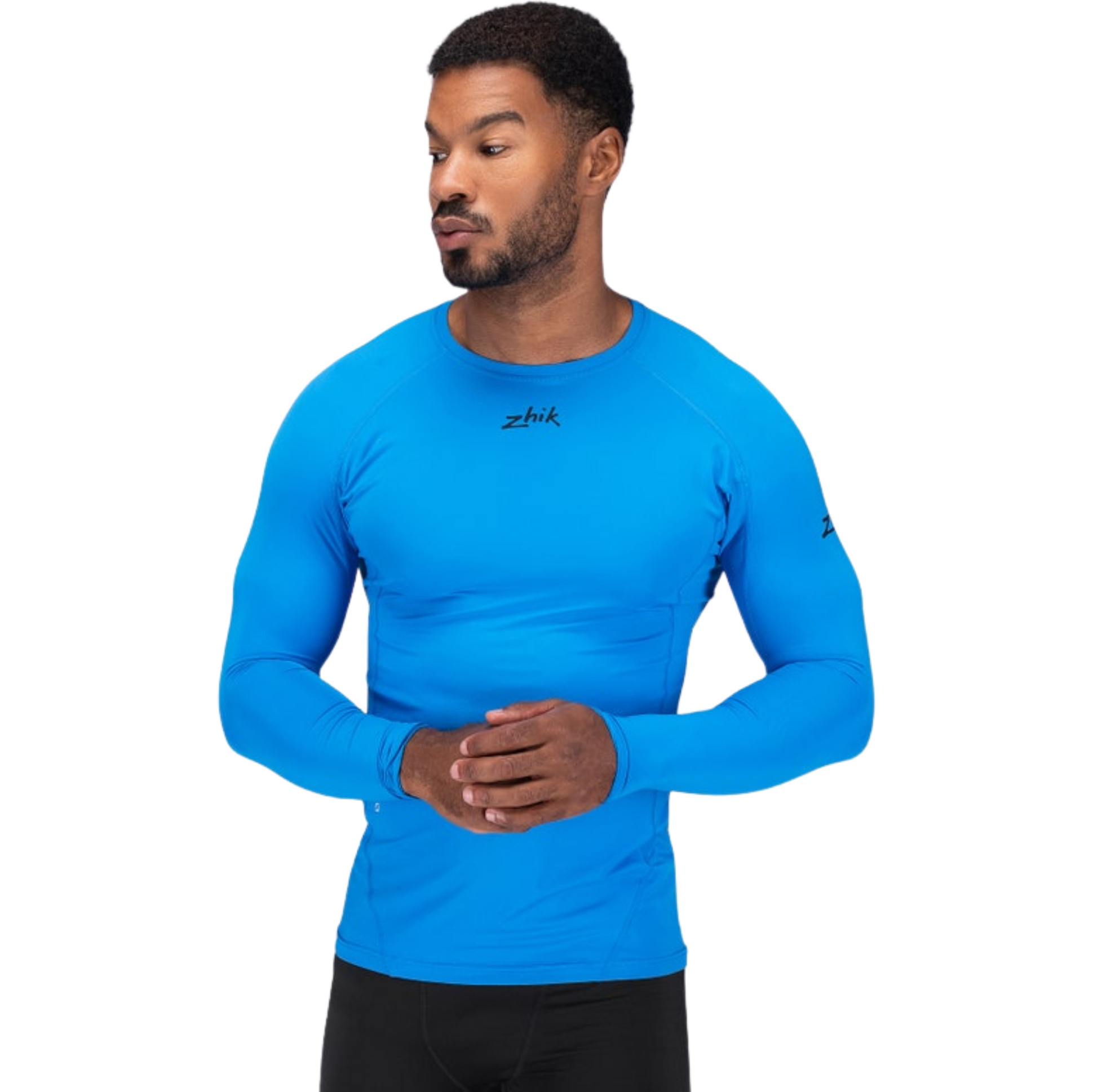 2026 Zhik Hommes Eco Spandex LT Long Sleeve Baselayer Top DTP-0163-M-CYA - Cyan